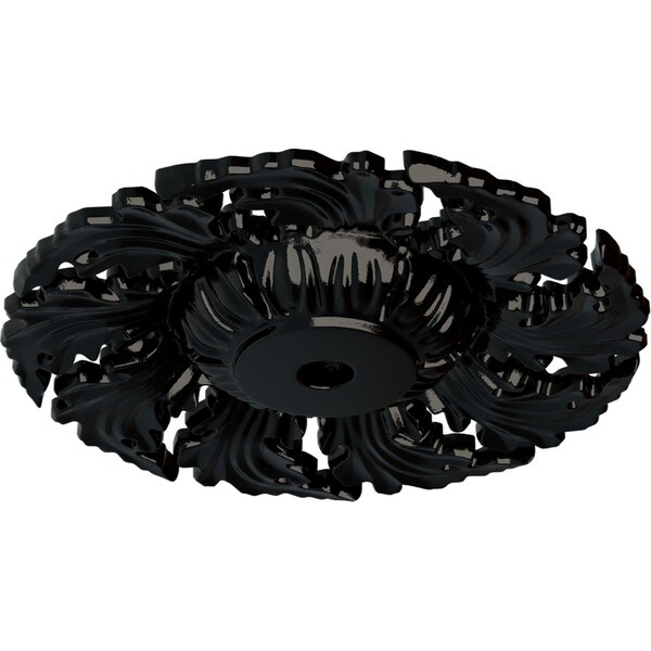 Needham Ceiling Medallion (Fits Canopies Up To 4 1/4), Hnd-Painted Black Pearl, 14 5/8OD X 2 1/4P